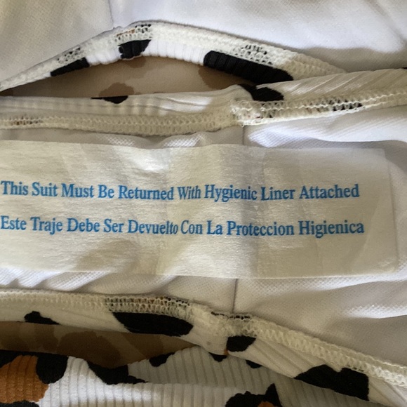 π» White Leopard Animal Print Ribbed High Waist High Cut Cheeky Bikini Bottom π - Picture 7 of 7